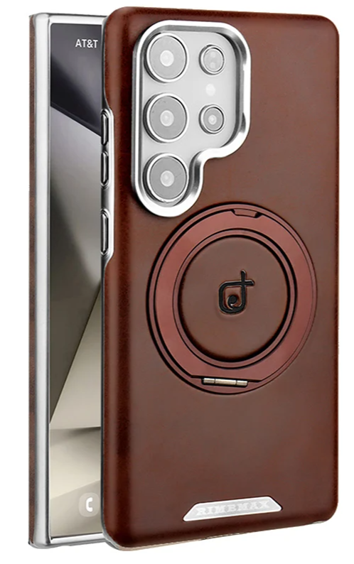 Lederhülle für Galaxy S25 S24 S23 mit Ständer