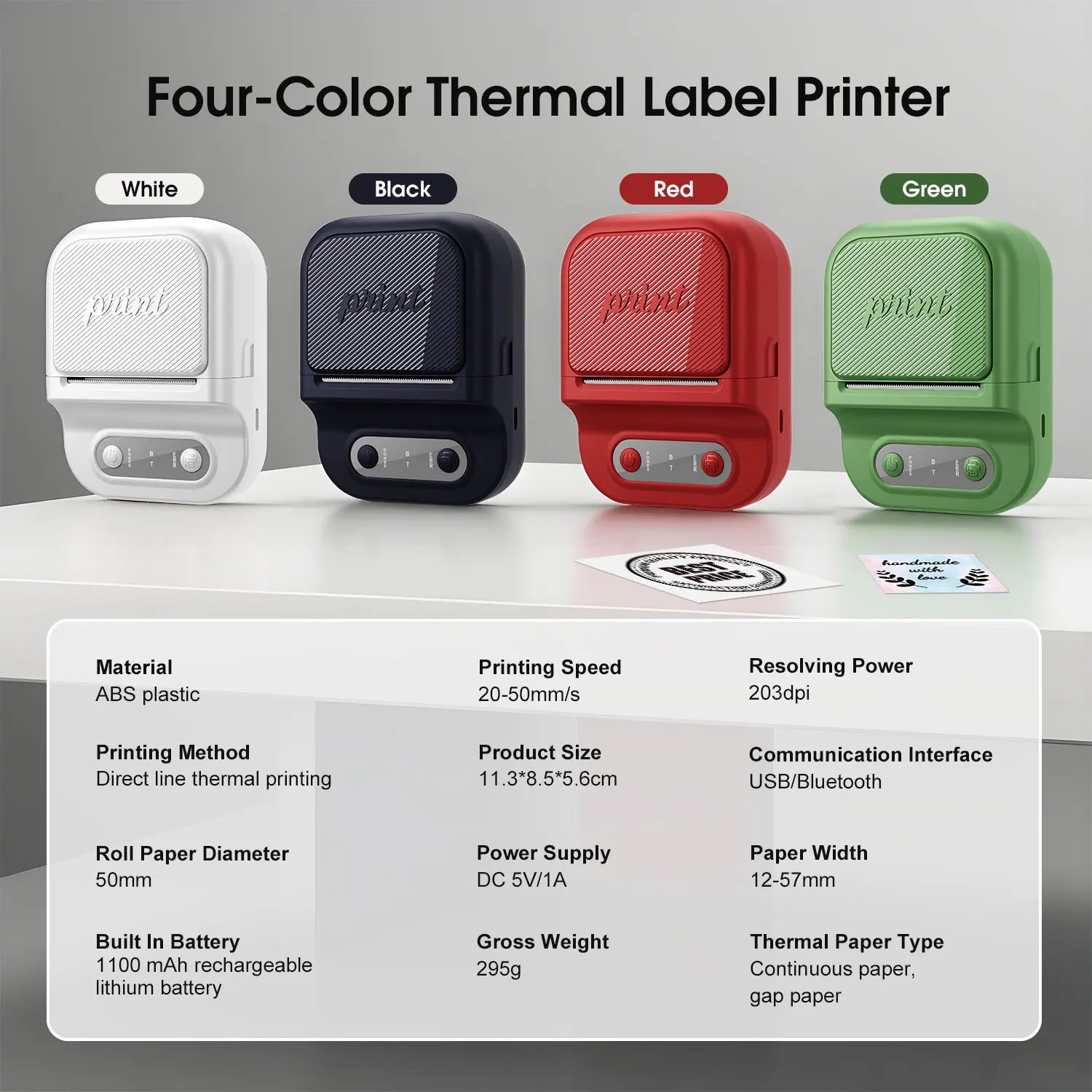 Portable Thermal Label Printer Bluetooth Mini