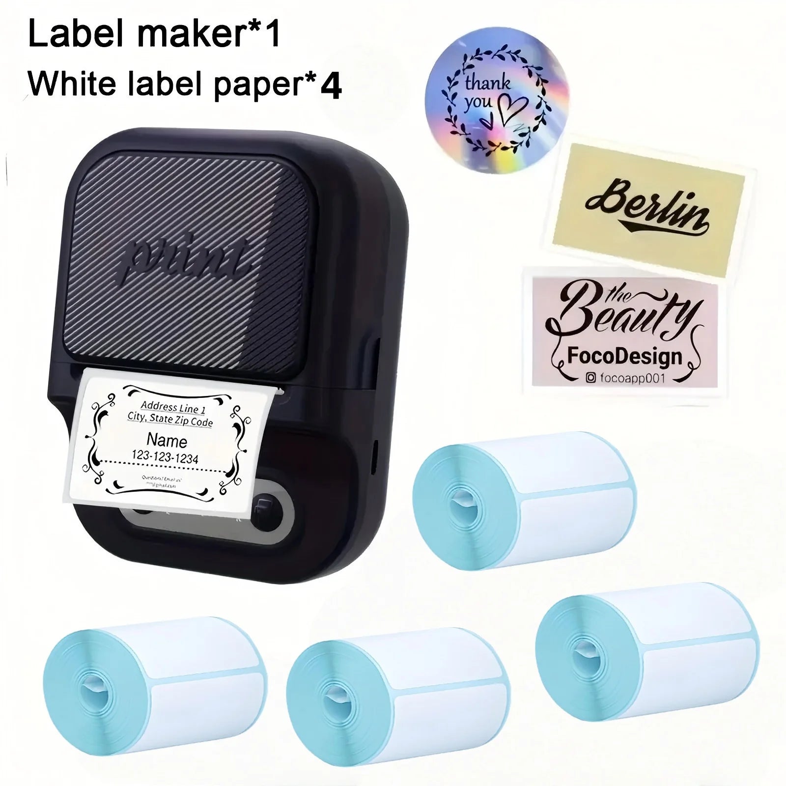 Portable Thermal Label Printer Bluetooth Mini