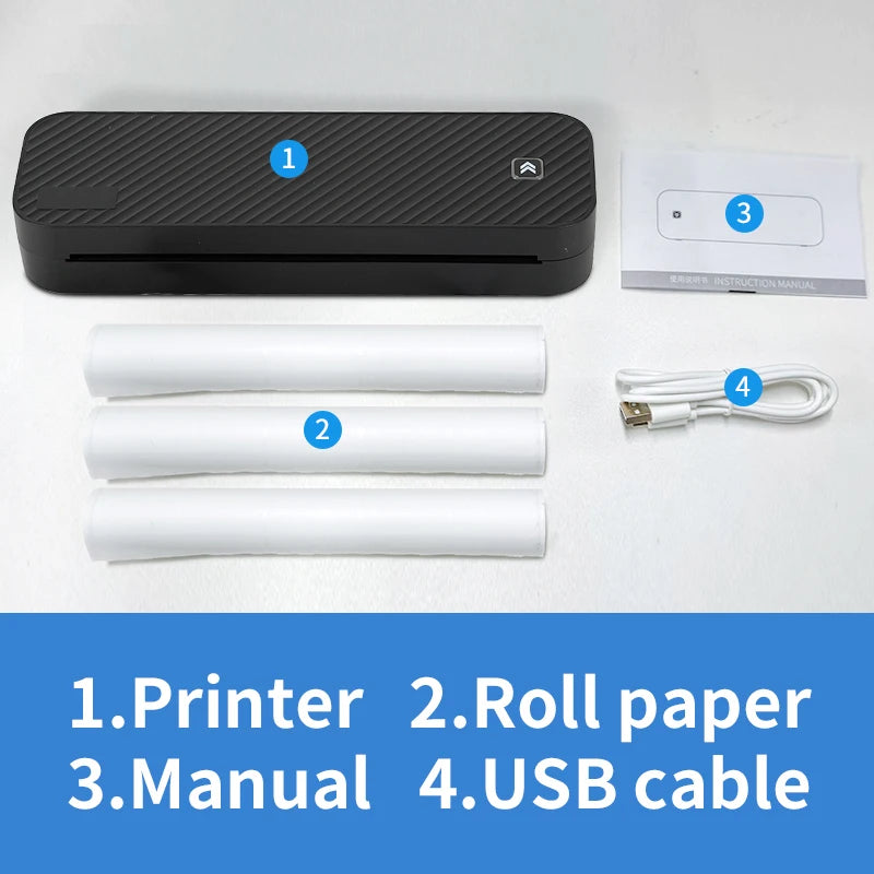 Tragbarer Bluetooth A4 Thermodrucker papierlos