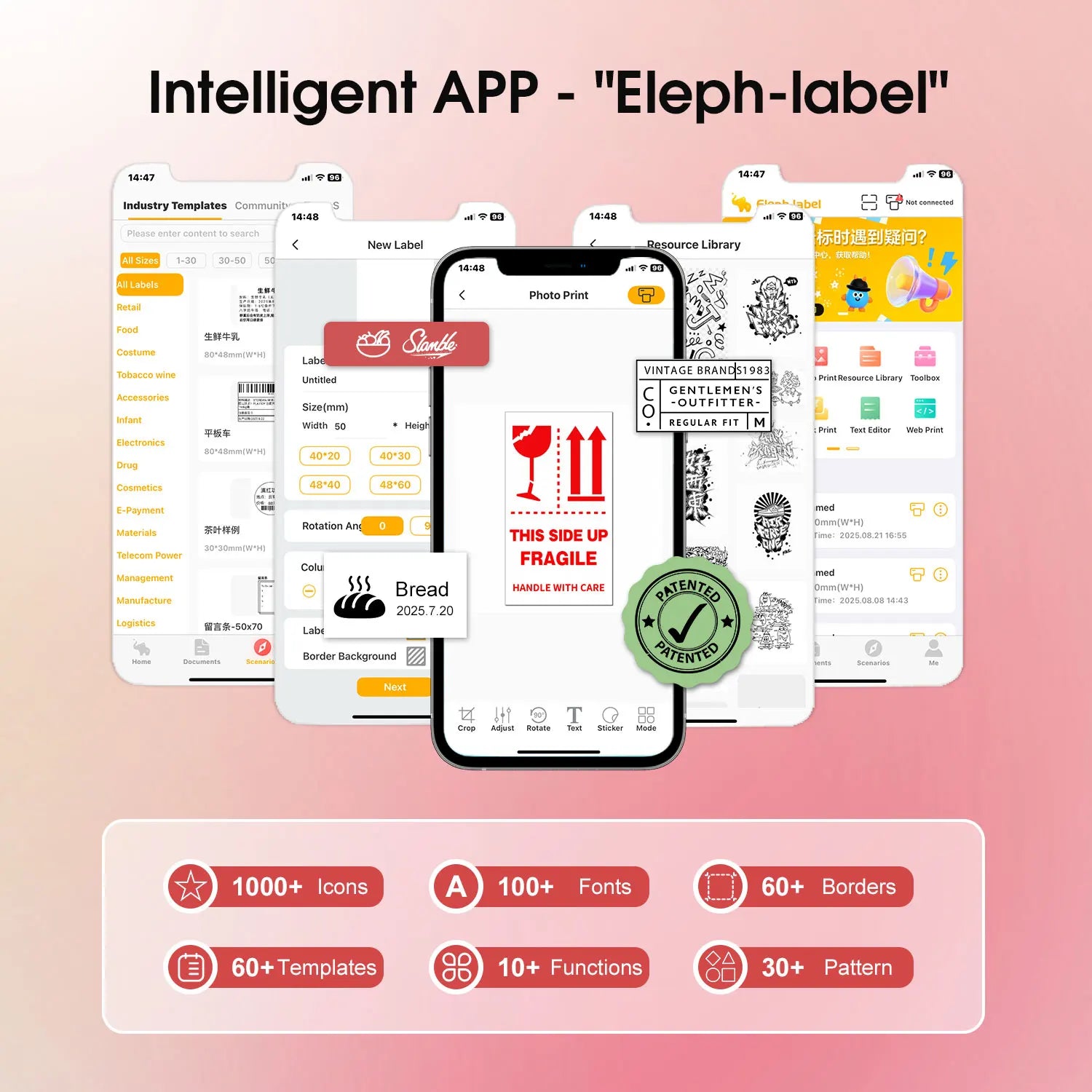 Portable Thermal Label Printer Bluetooth Mini
