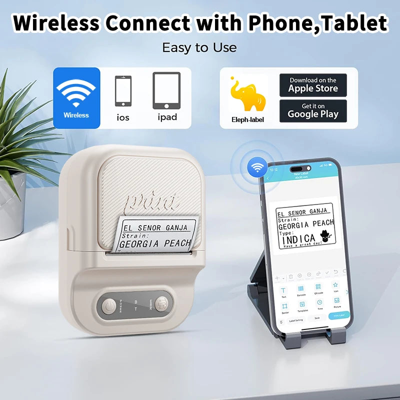 Mini Bluetooth Thermo-Etikettendrucker 12-58 mm tragbar