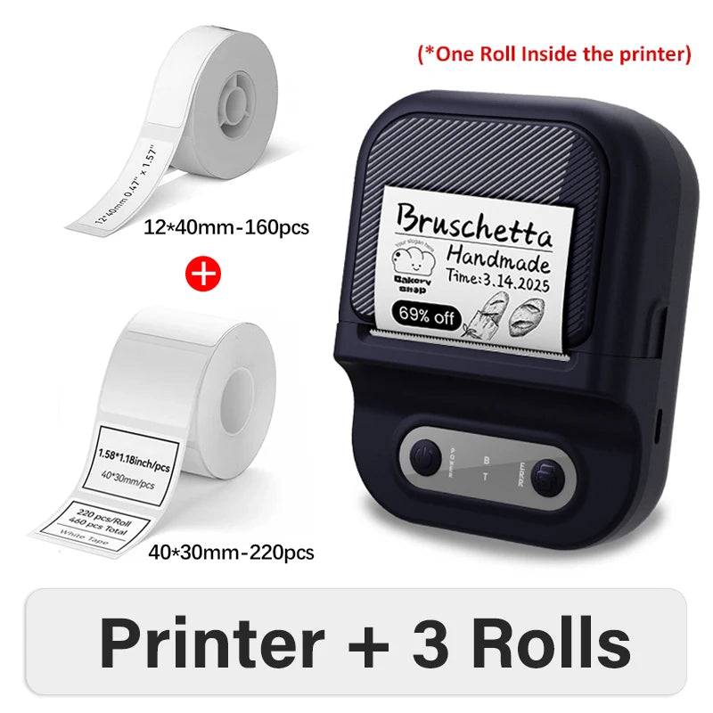 Mini Bluetooth Thermo-Etikettendrucker 12-58 mm tragbar