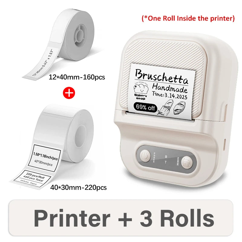 Mini Bluetooth Thermo-Etikettendrucker 12-58 mm tragbar