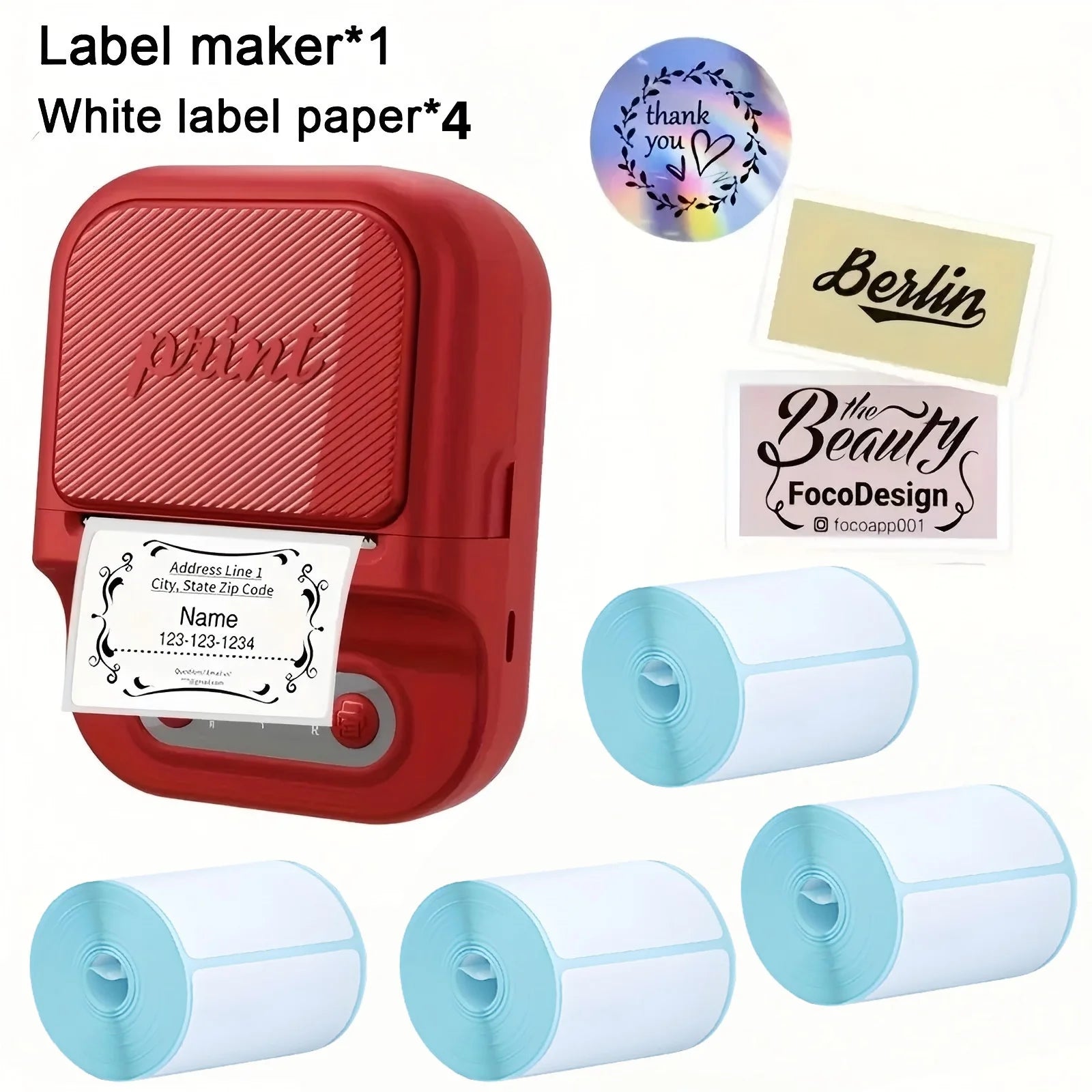 Portable Thermal Label Printer Bluetooth Mini