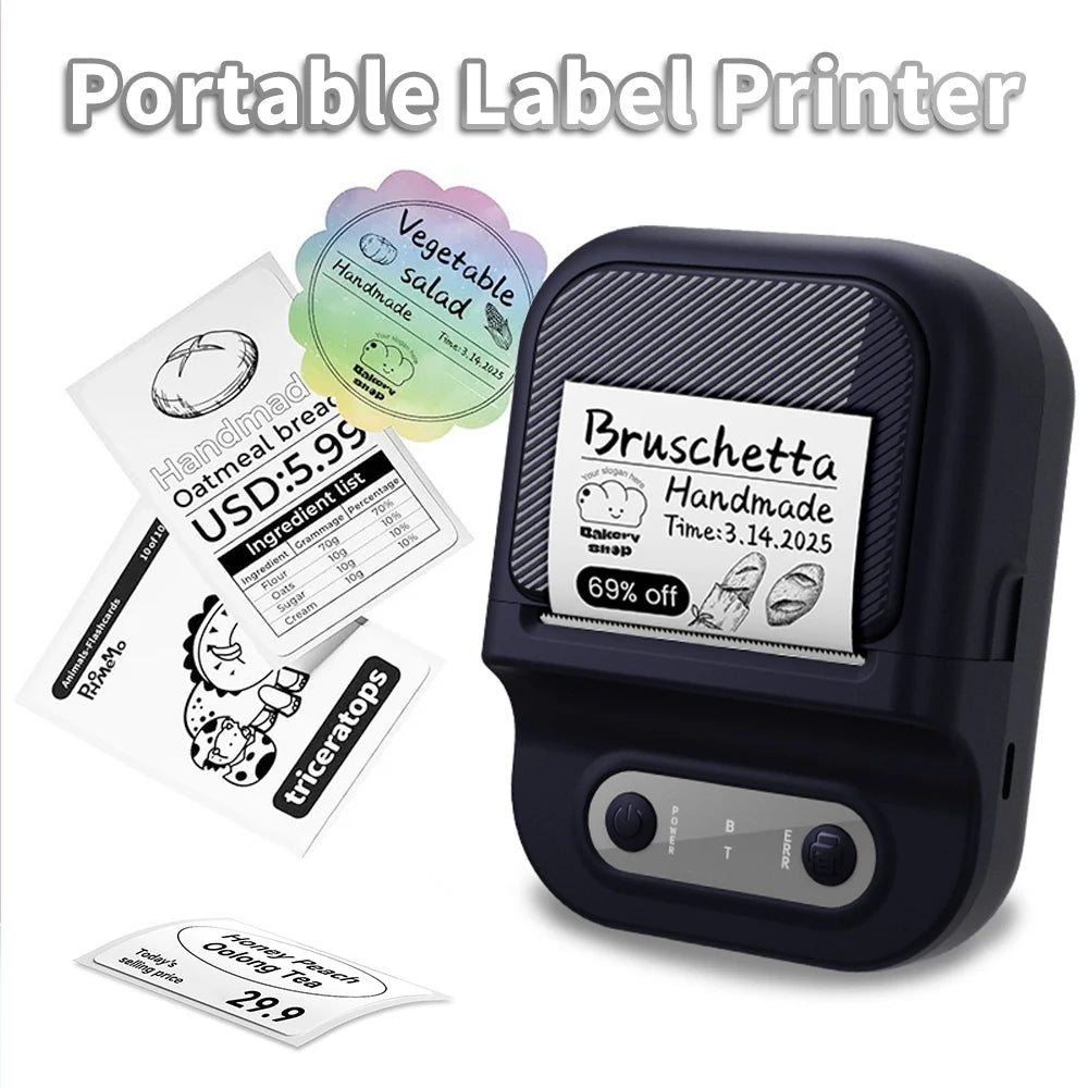 Mini Bluetooth Thermo-Etikettendrucker 12-58 mm tragbar