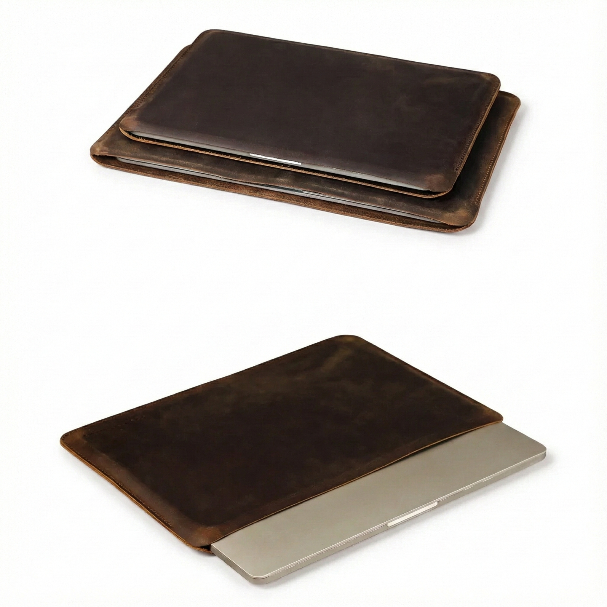 Laptop Hülle 13–16 Zoll | Leder Laptop Case für MacBook & Notebook