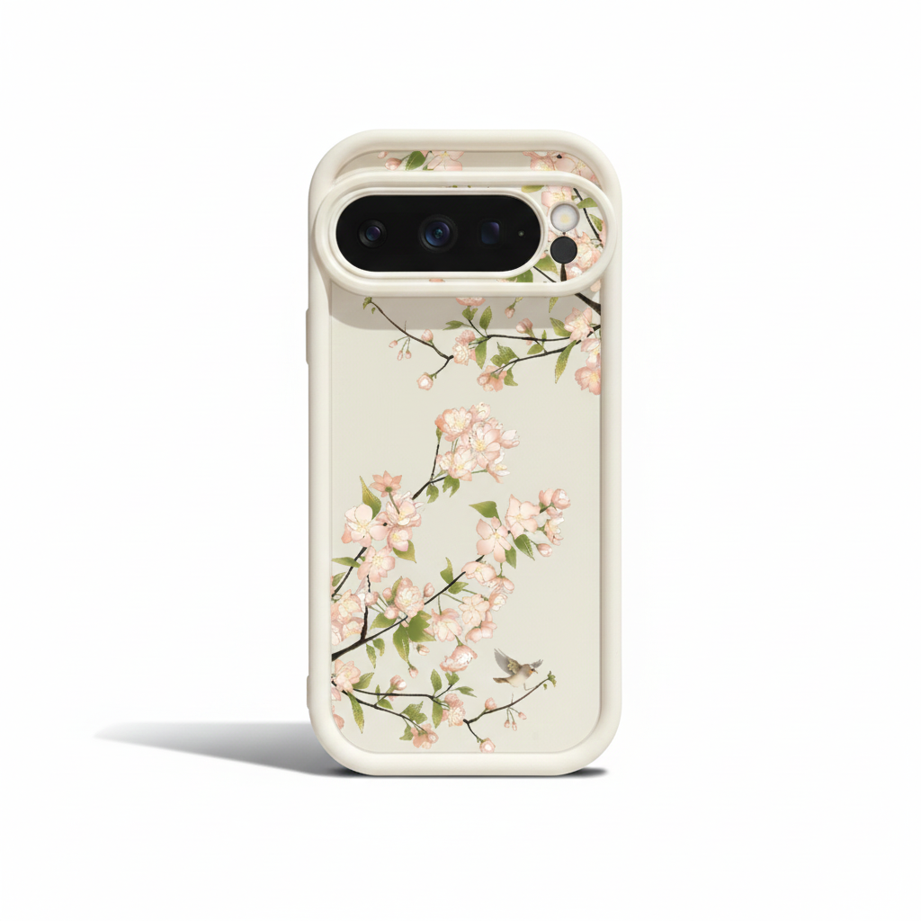 Blumen Silikonhülle für Google Pixel 9 Pro, Stoßfest