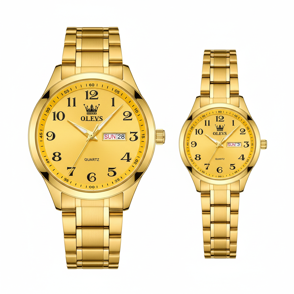 Luxus Herren-Uhr – Edelstahl Quarz Armbanduhr mit Kalender, Wochentag Anzeige und Wasserdicht