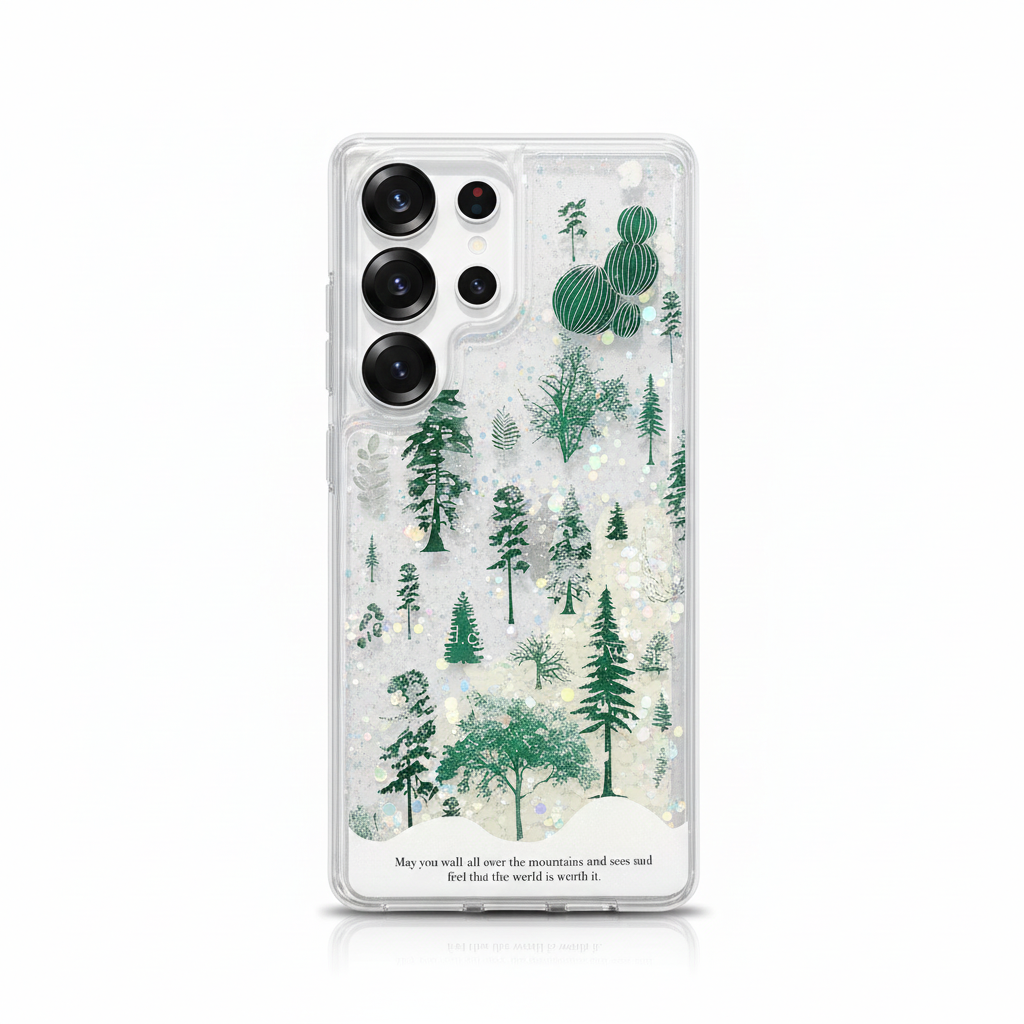 Lila Glitzer Treibsand Hülle für Galaxy S25 Ultra