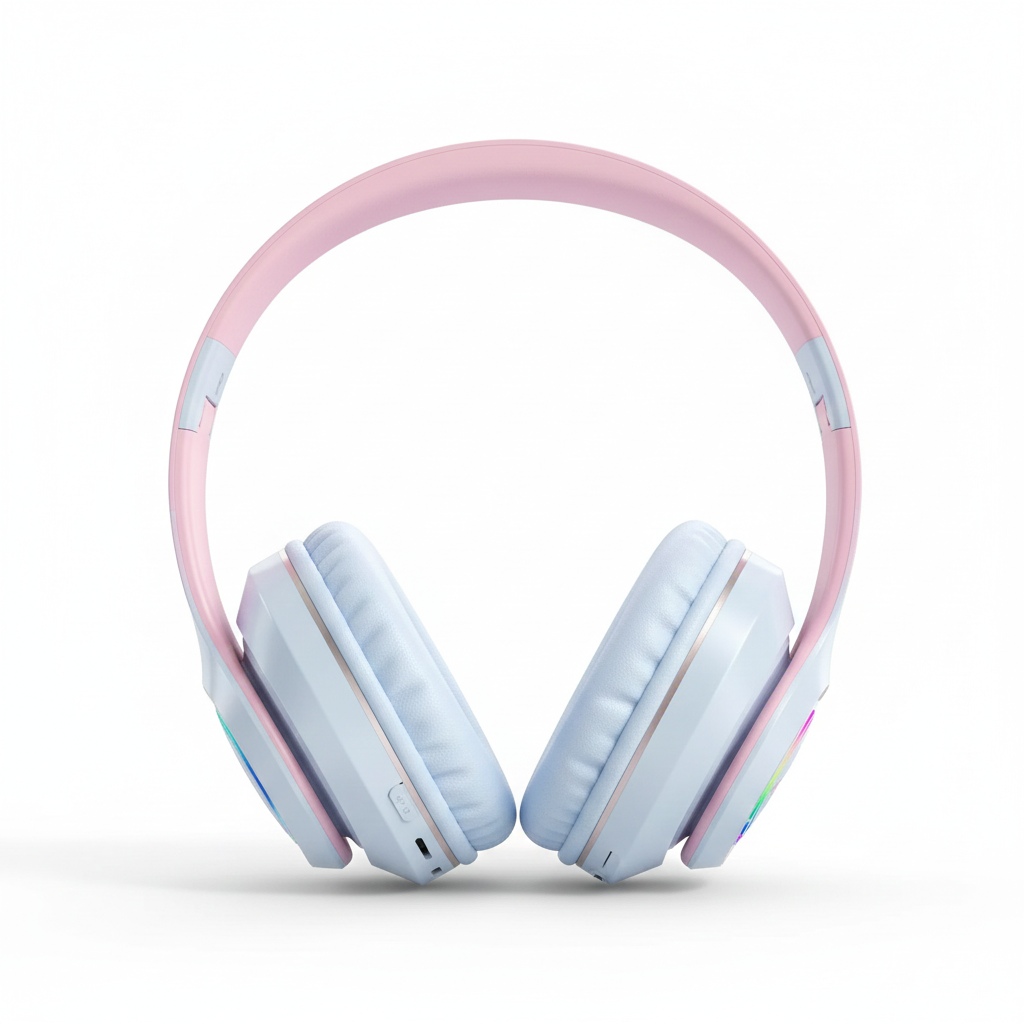 Casque sans fil Bluetooth RGB pour enfants