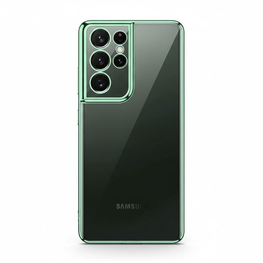 Klare Handyhülle mit glänzendem Rahmen für Samsung