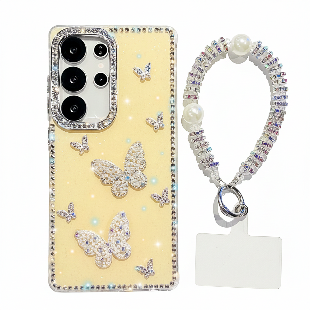 Luxury Star Glitter Butterfly Case for Samsung S25