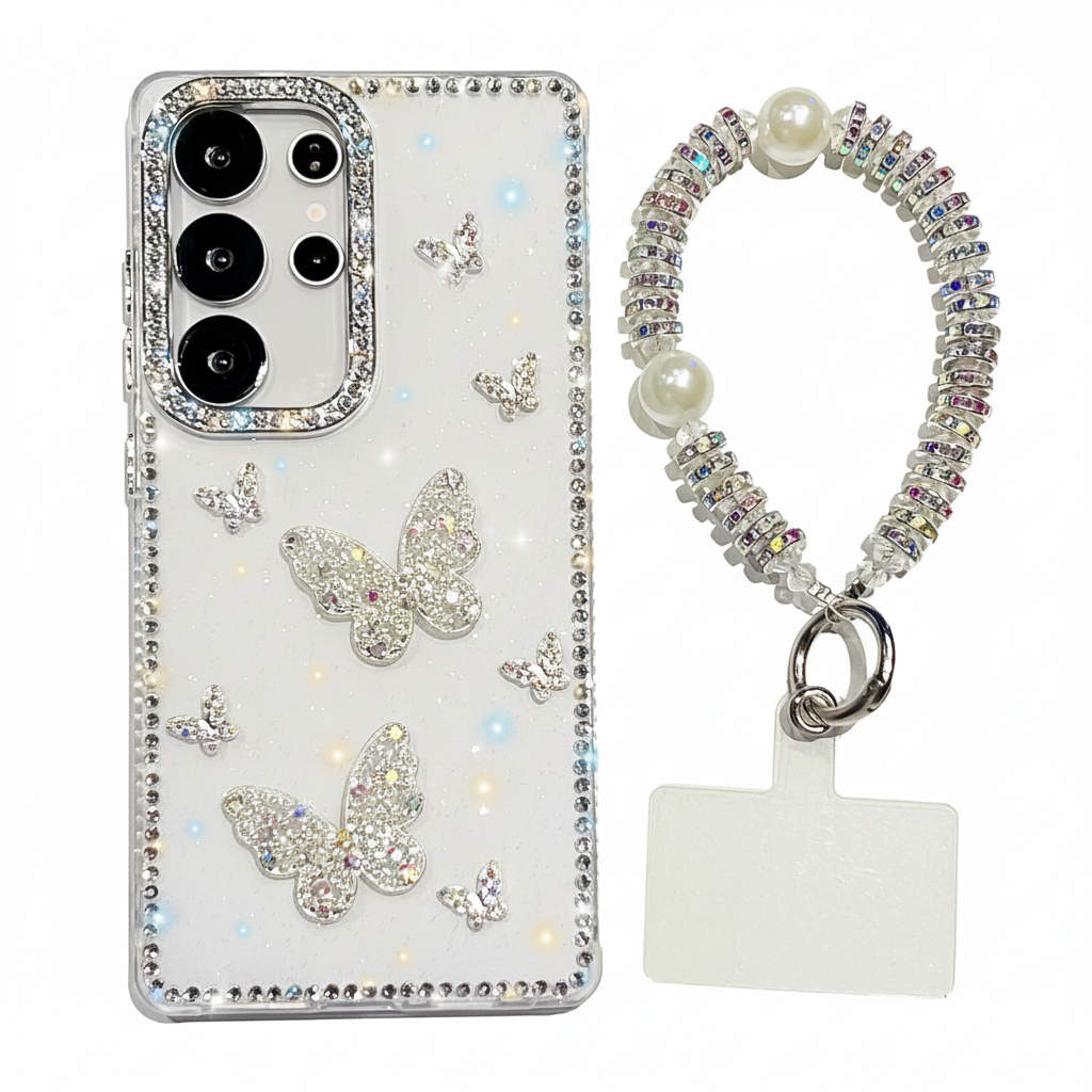 Luxury Star Glitter Butterfly Case for Samsung S25