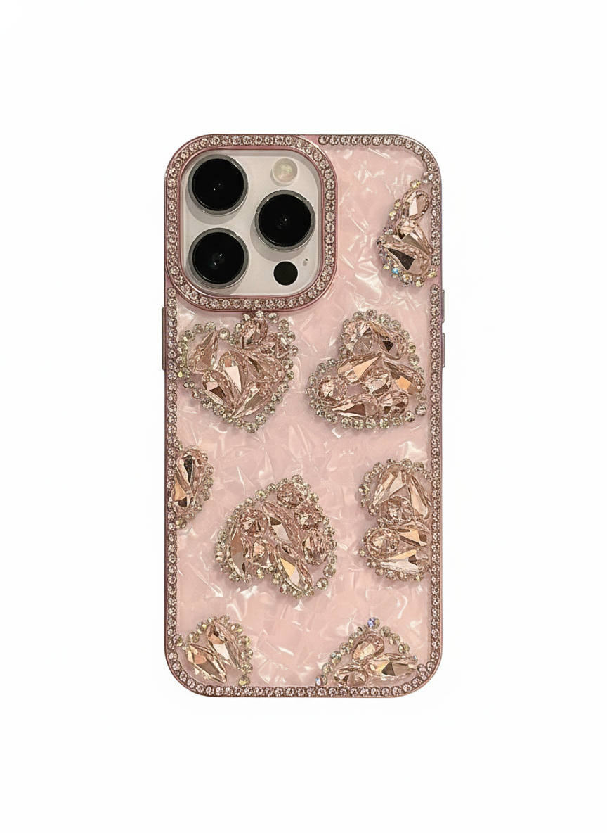 Glitzer Herz Diamond Hülle für iPhone 17