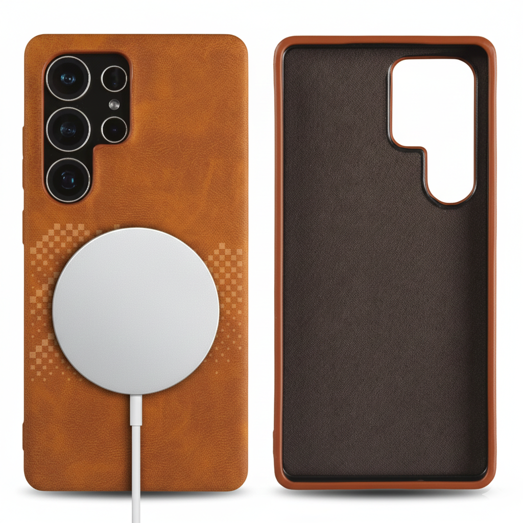 Luxus Leder Magsafe Hülle für Samsung S25 Ultra