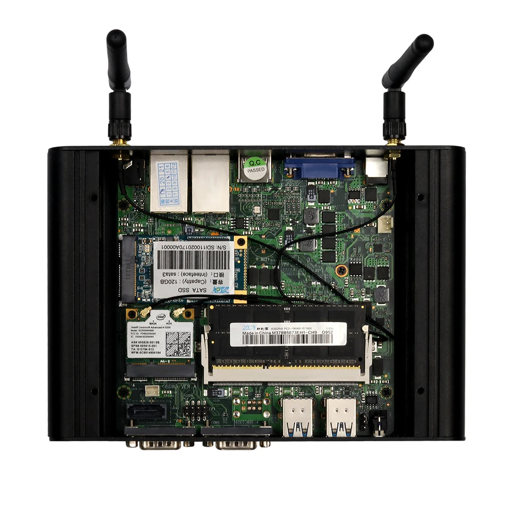 Lüfterloser Mini PC Intel i3 i5 i7 Dual LAN RS232