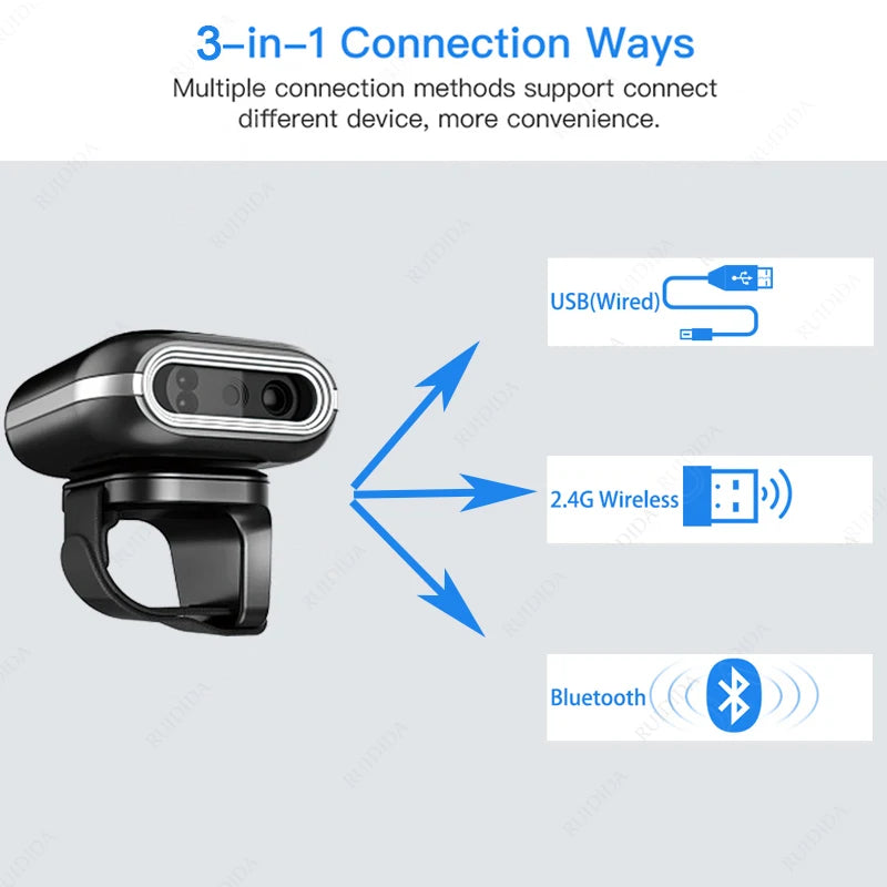 Portable Bluetooth Barcode Scanner Finger Ring