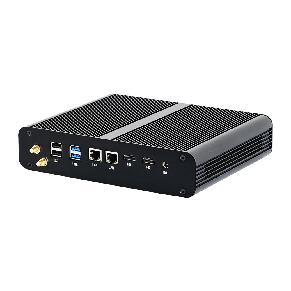Lüfterloser Mini-PC i7 i3 64GB RAM Dual LAN HDMI DP