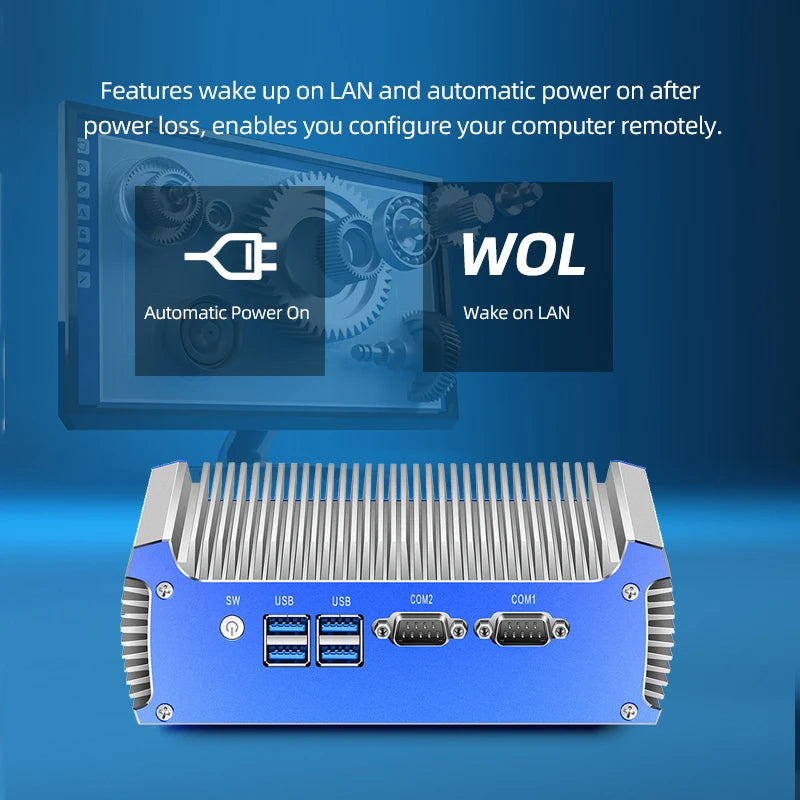 Lüfterloser Industrie Mini PC i7 Dual LAN RS232