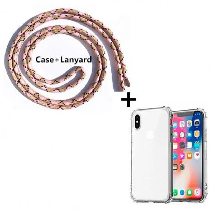 Klare Crossbody Lanyard Hülle mit Umhängeband