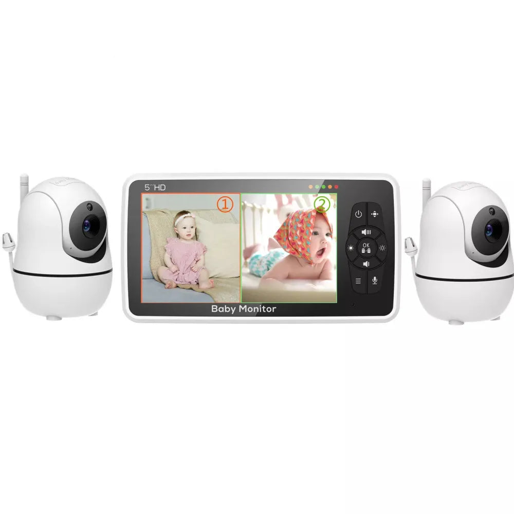 5 Zoll Babyphone mit 2 Kameras HD Video Audio