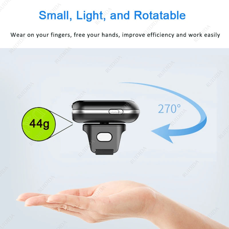Portable Bluetooth Barcode Scanner Finger Ring