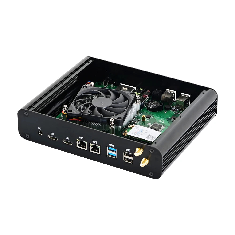 Lüfterloser Mini-PC i7 i3 64GB RAM Dual LAN HDMI DP