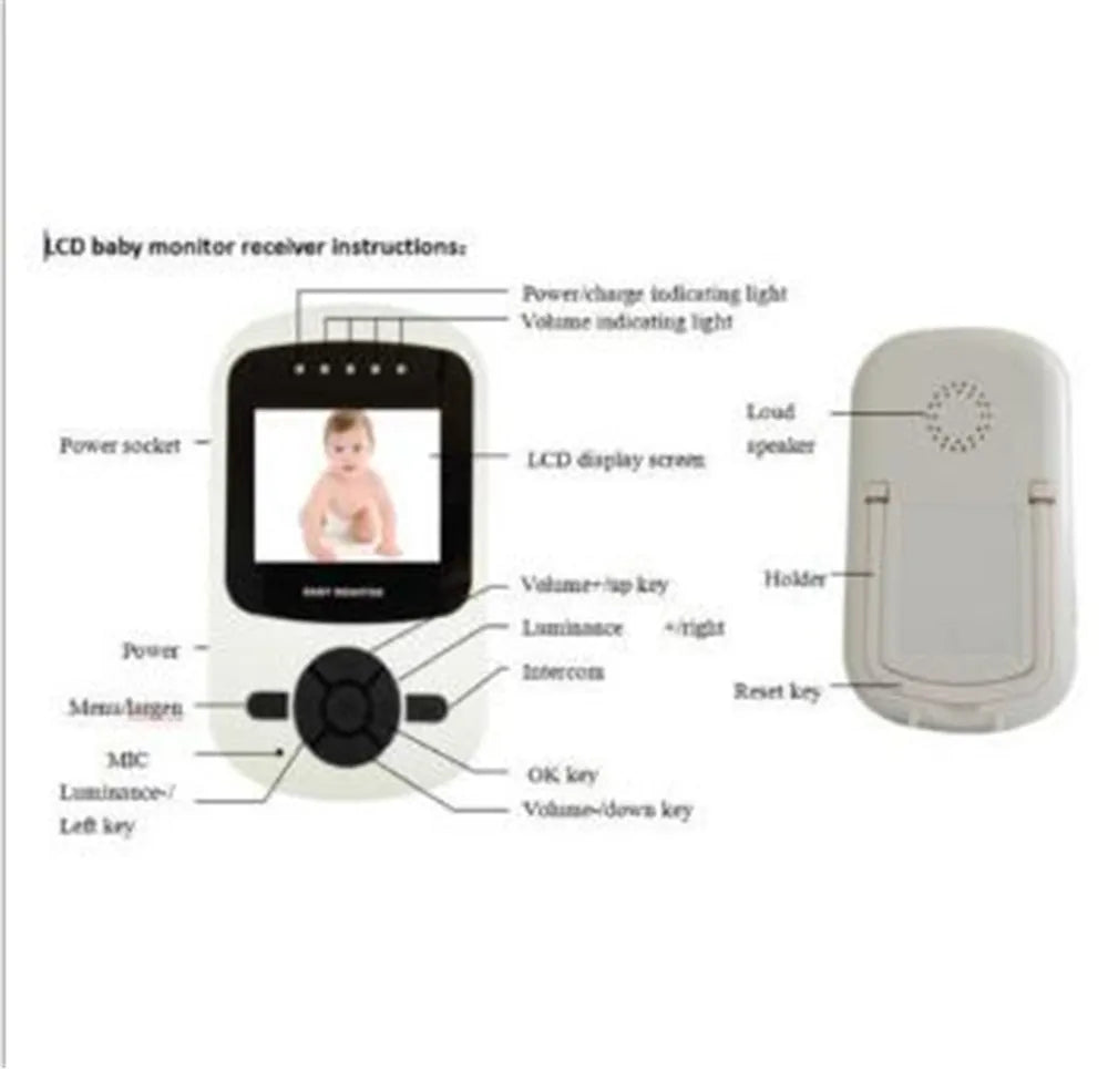 2,4 Zoll LCD Babyphone mit Funk-Intercom