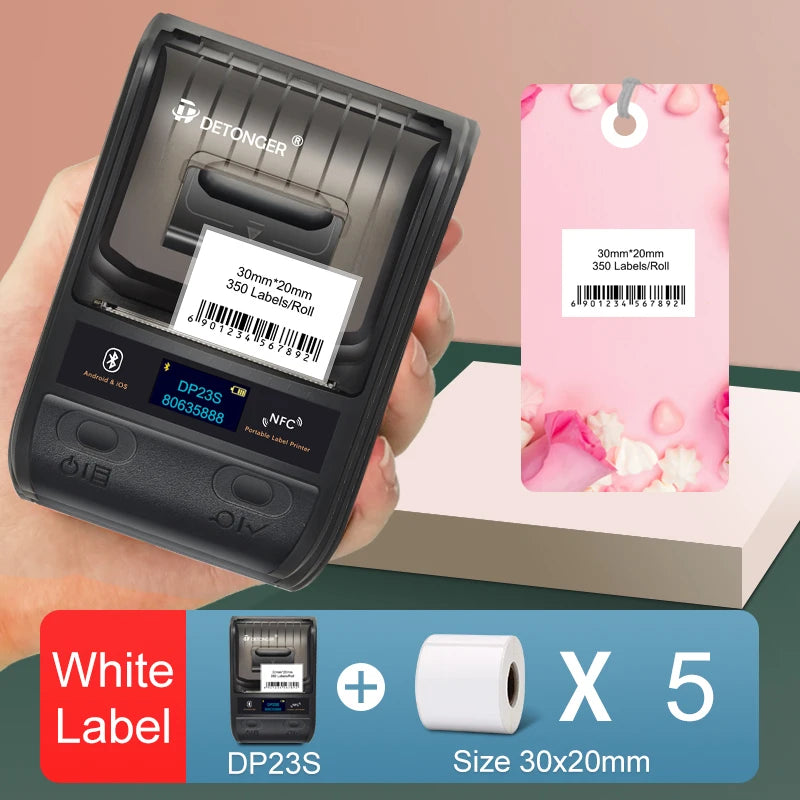 Detonger DP23S Bluetooth Barcode QR Code Etikettendrucker