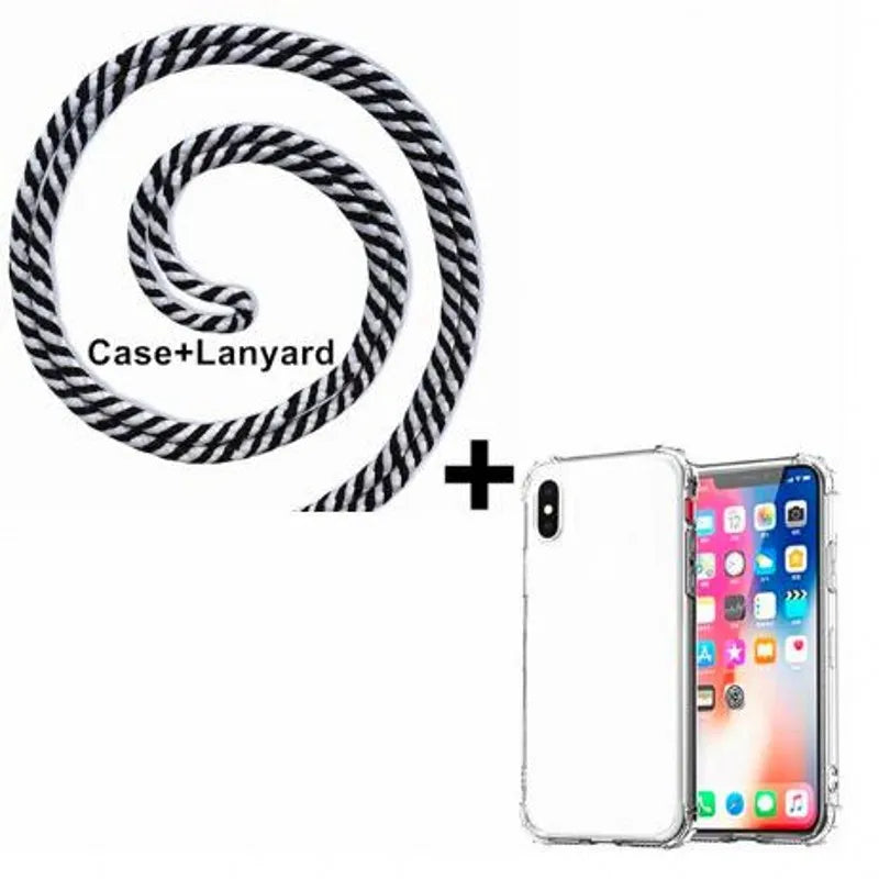 Klare Crossbody Lanyard Hülle mit Umhängeband
