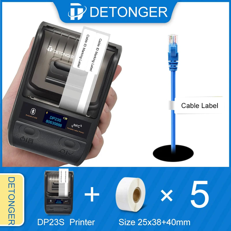 Detonger DP23S Bluetooth Barcode QR Code Etikettendrucker