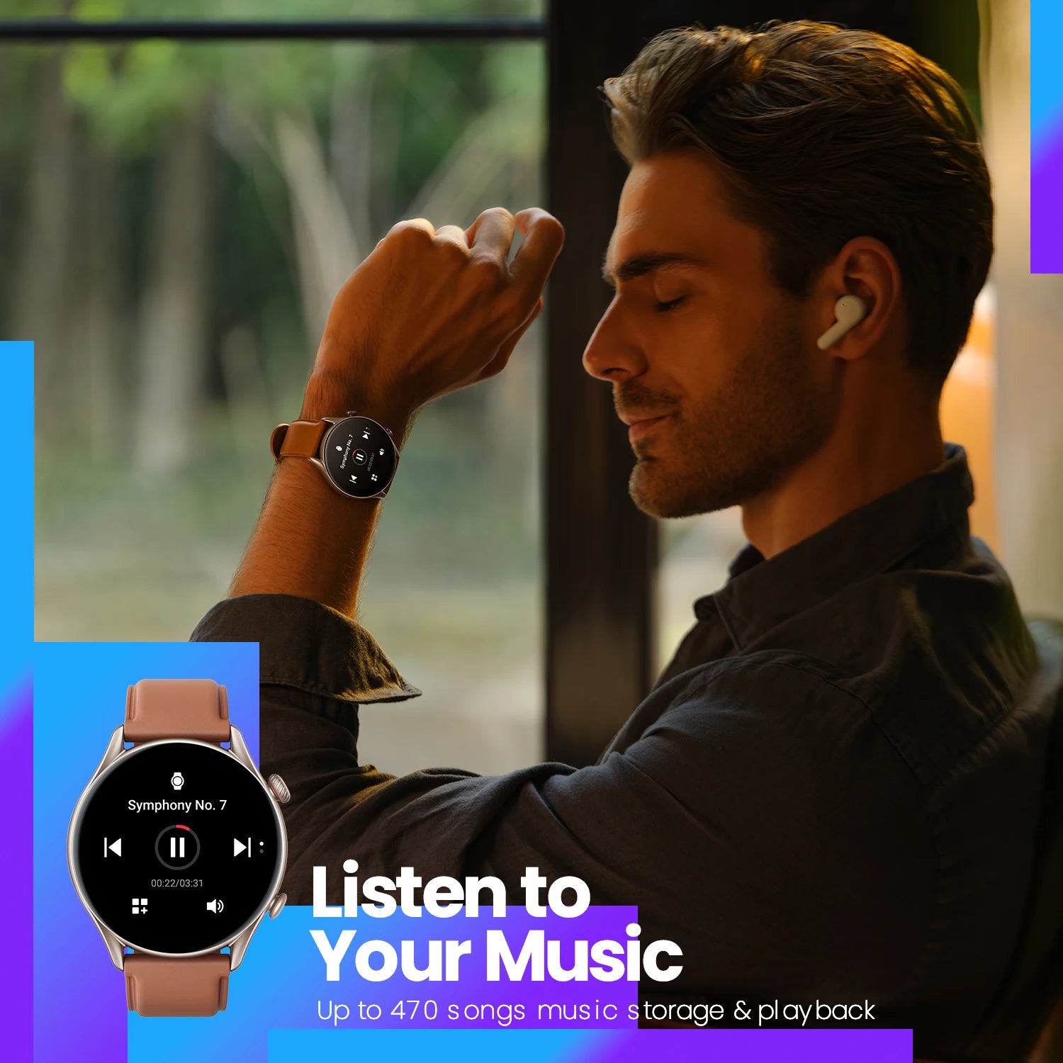 46mm Smartwatch mit 150 Sportmodi und 12 Tage Akku