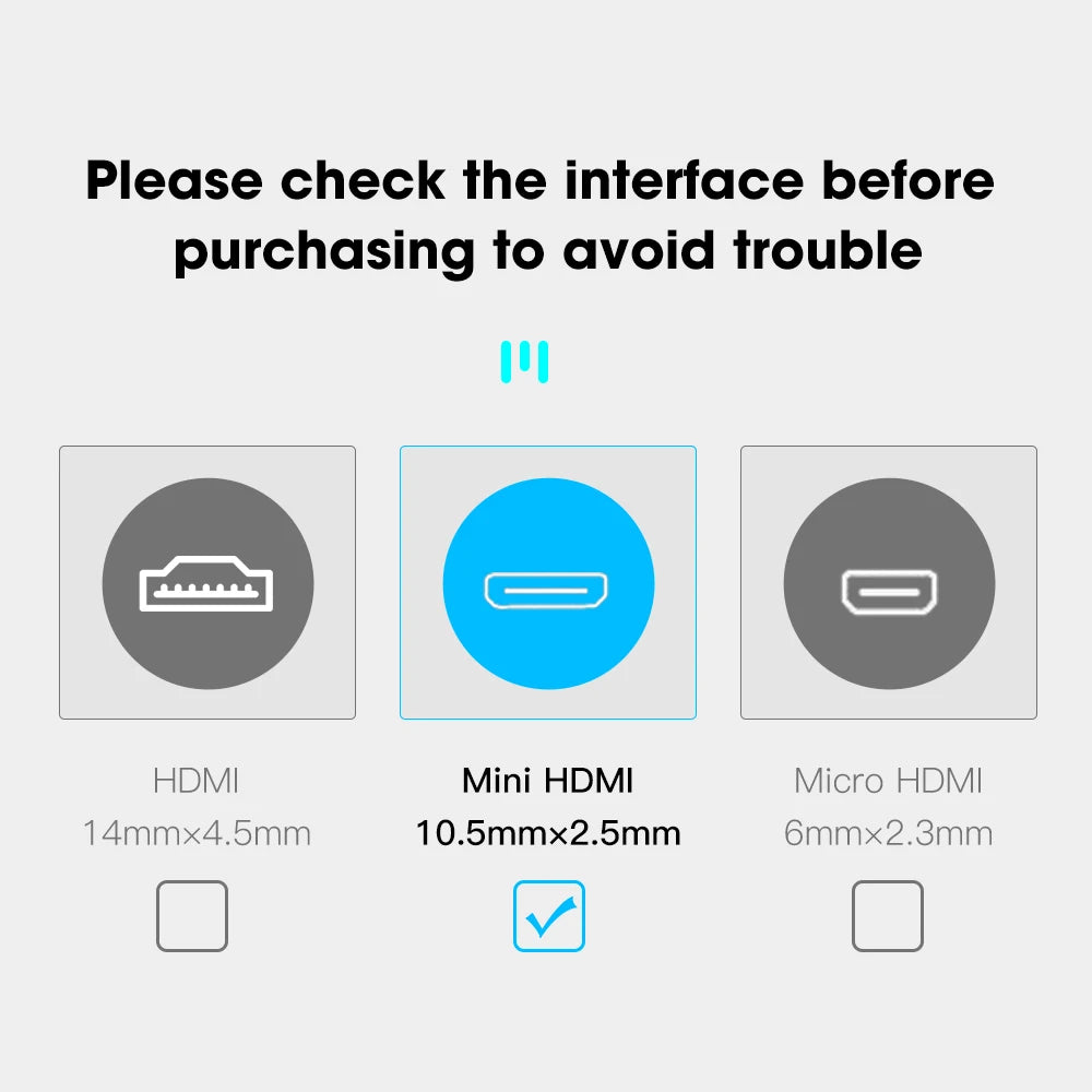 Mini HDMI zu HDMI Kabel 8K 60Hz 4K 120Hz 2.1