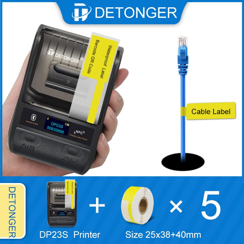 Detonger DP23S Bluetooth Barcode QR Code Etikettendrucker