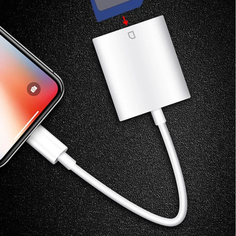 Lightning SD card reader adapter for iPhone iPad OTG