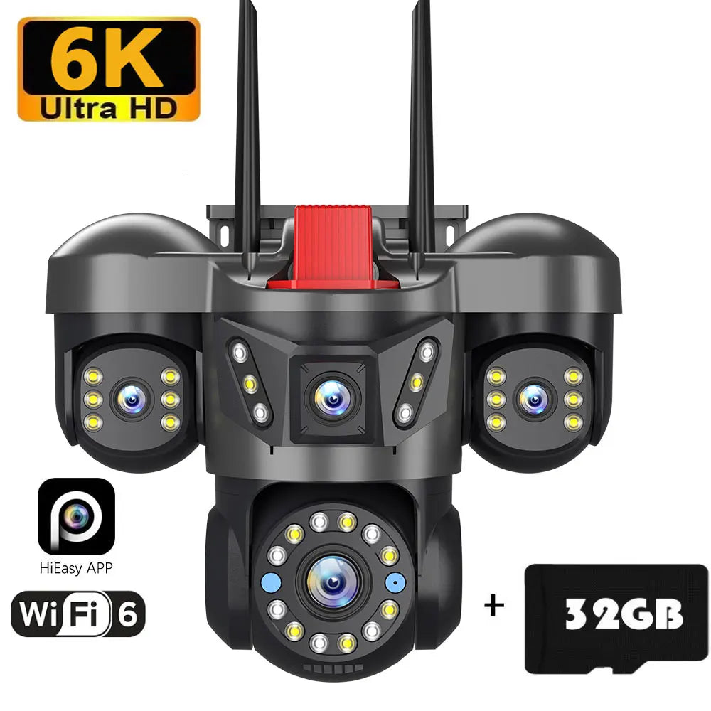 360° Outdoor WLAN-Kamera mit 4 Objektiven & 16x Zoom
