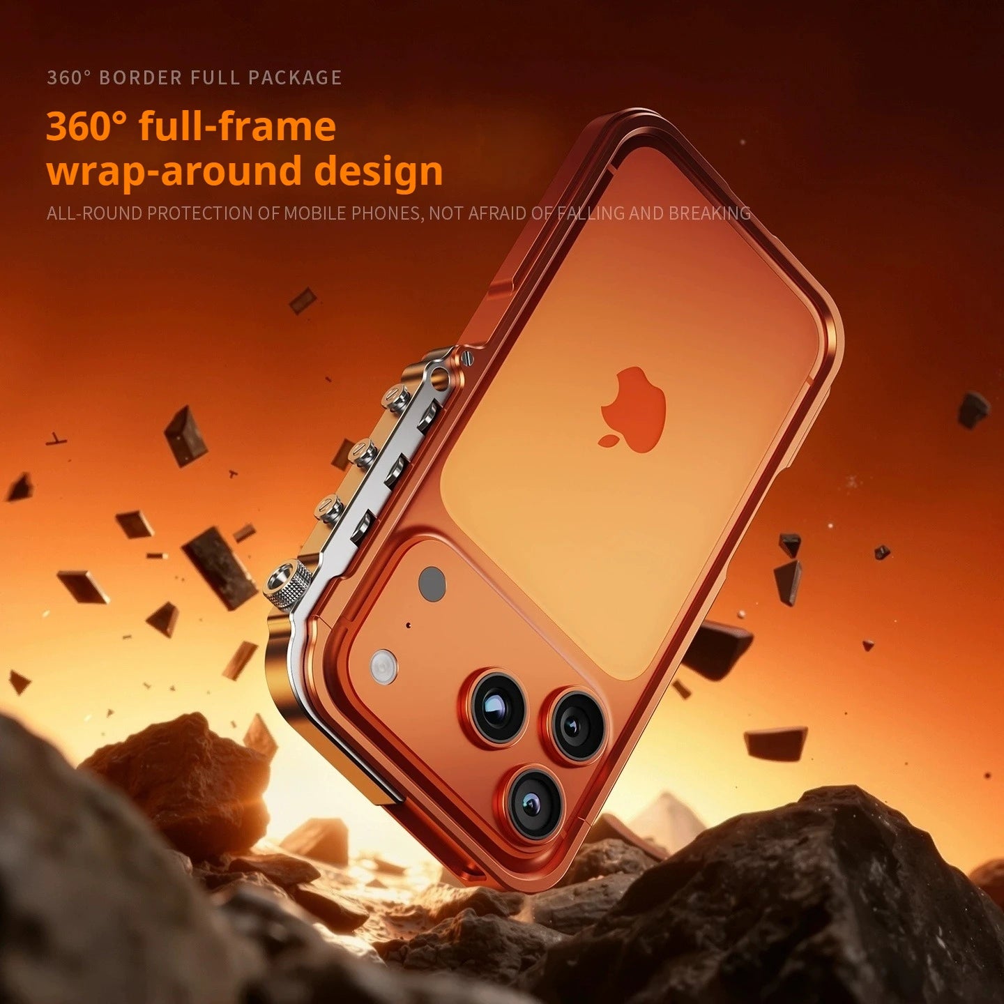 iPhone 17 Pro Max Metallrahmen Cyberpunk Stoßfeste Hülle