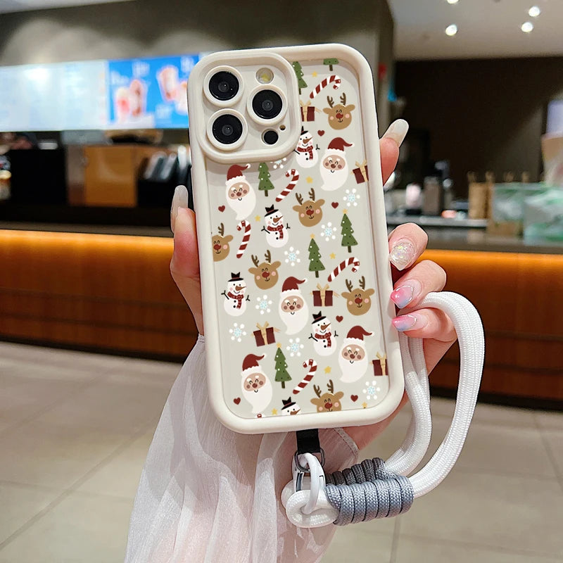 Weihnachtsmuster Lanyard Hülle für Samsung S25