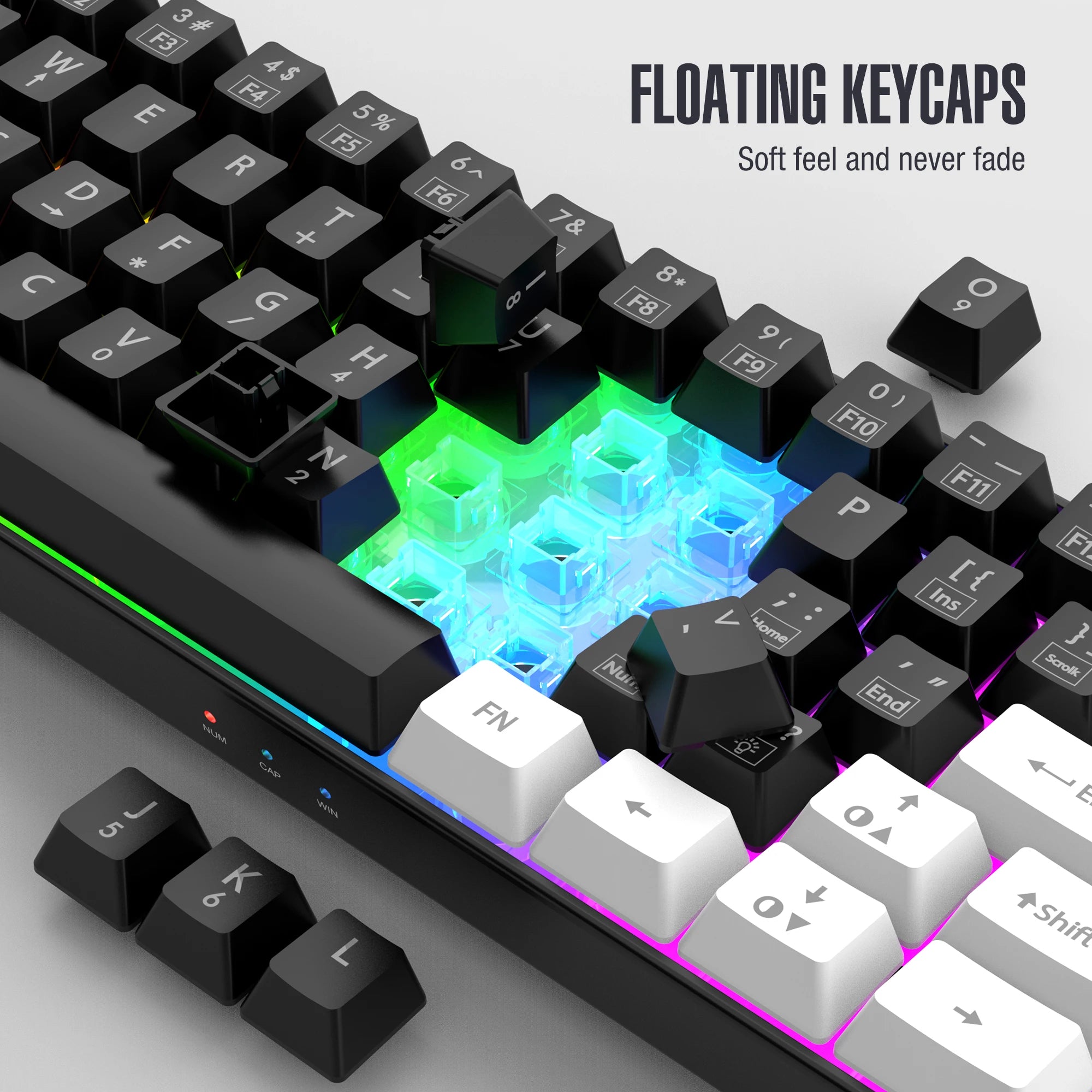 Kompakte 60% Gaming-Tastatur RGB