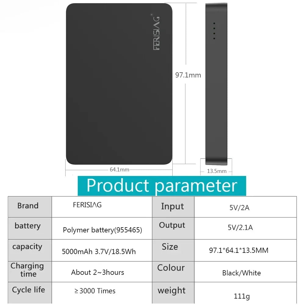 FERISING Mini Powerbank 5000 mAh USB-C