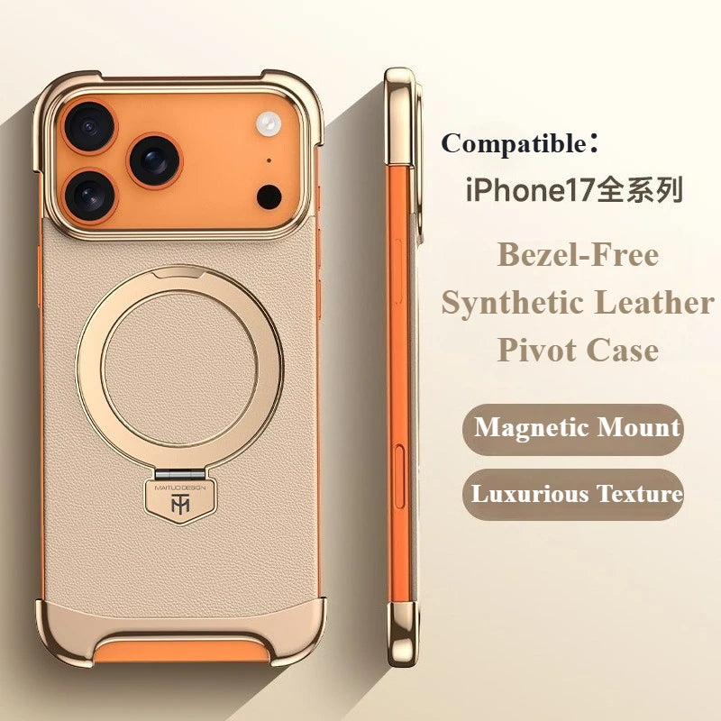 Luxus Lederhülle mit Drehhalter für iPhone 17