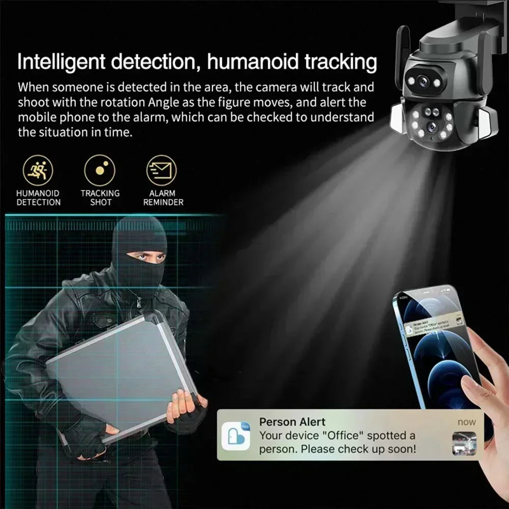 4K 8MP WIFI camera with dual screen and AI tracking
