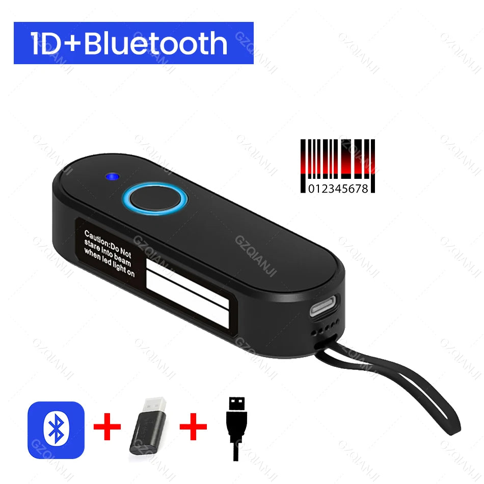 Tragbarer Bluetooth 2D Mini Barcode Scanner Pocket