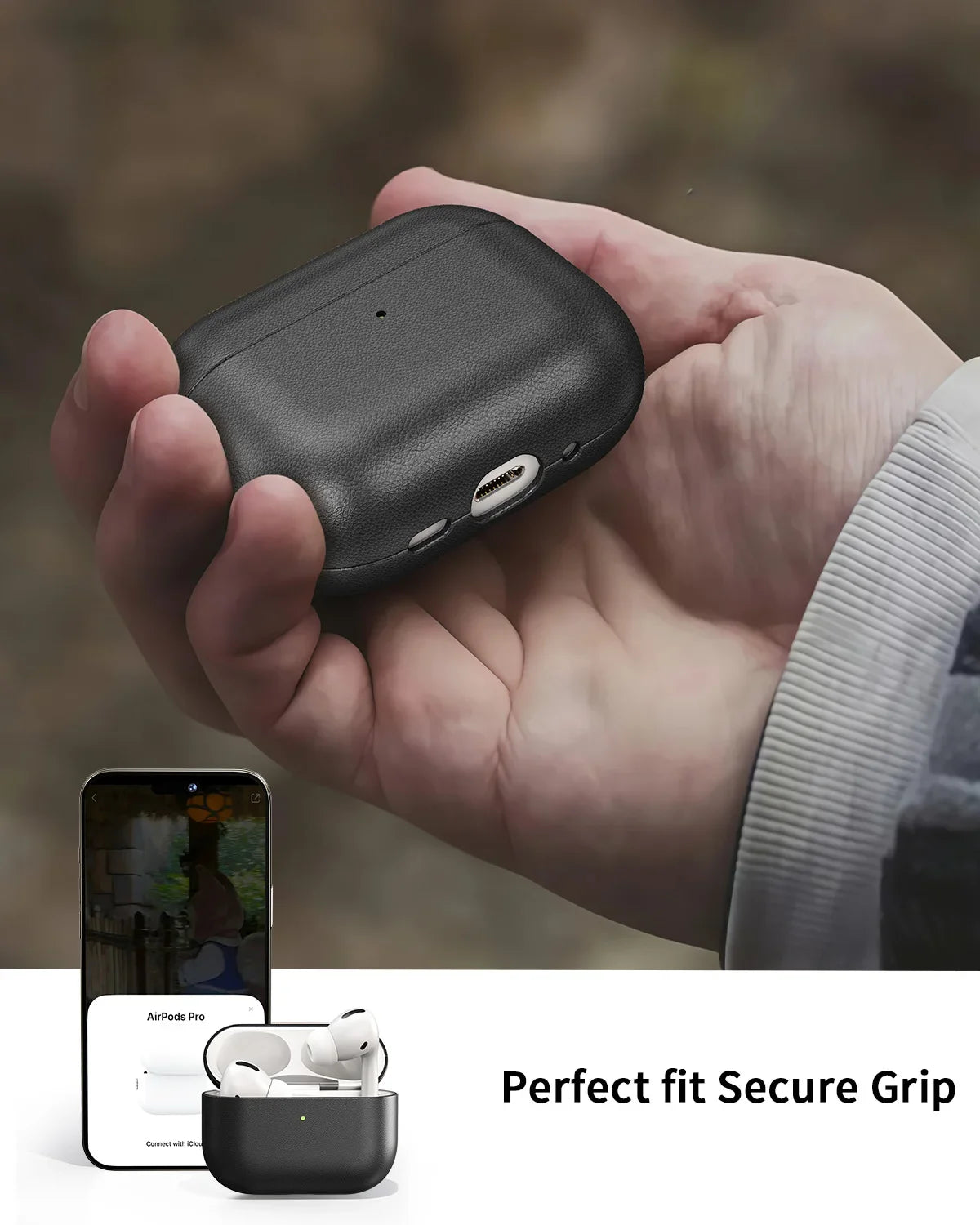 Echtleder‑Schutzhülle für AirPods Pro 3 Stoßfest
