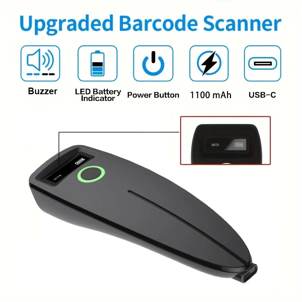 Kabelloser 2D Bluetooth Barcode Scanner Mini