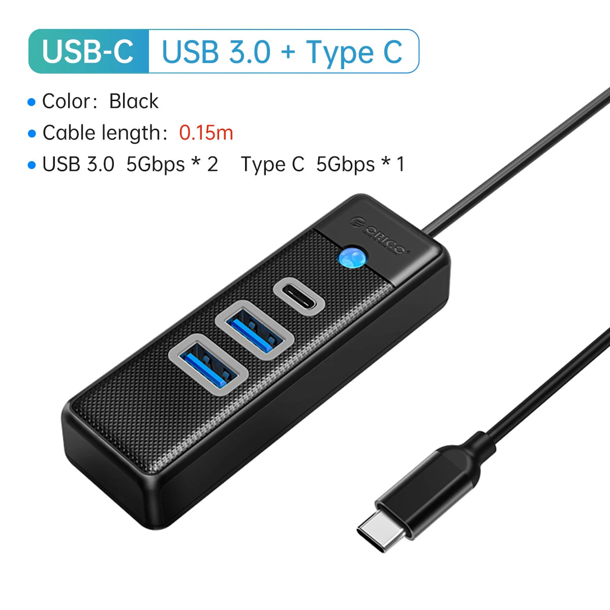 USB 3.0 HUB 4-Port Typ-C Splitter