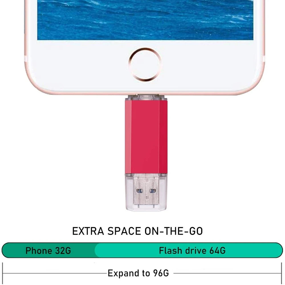 2-in-1 USB-C flash drive 512GB–2TB with lanyard