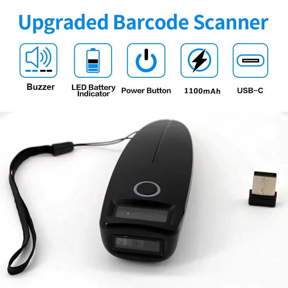 Kompakter 2D Bluetooth Barcode-Scanner für Mobile Zahlung