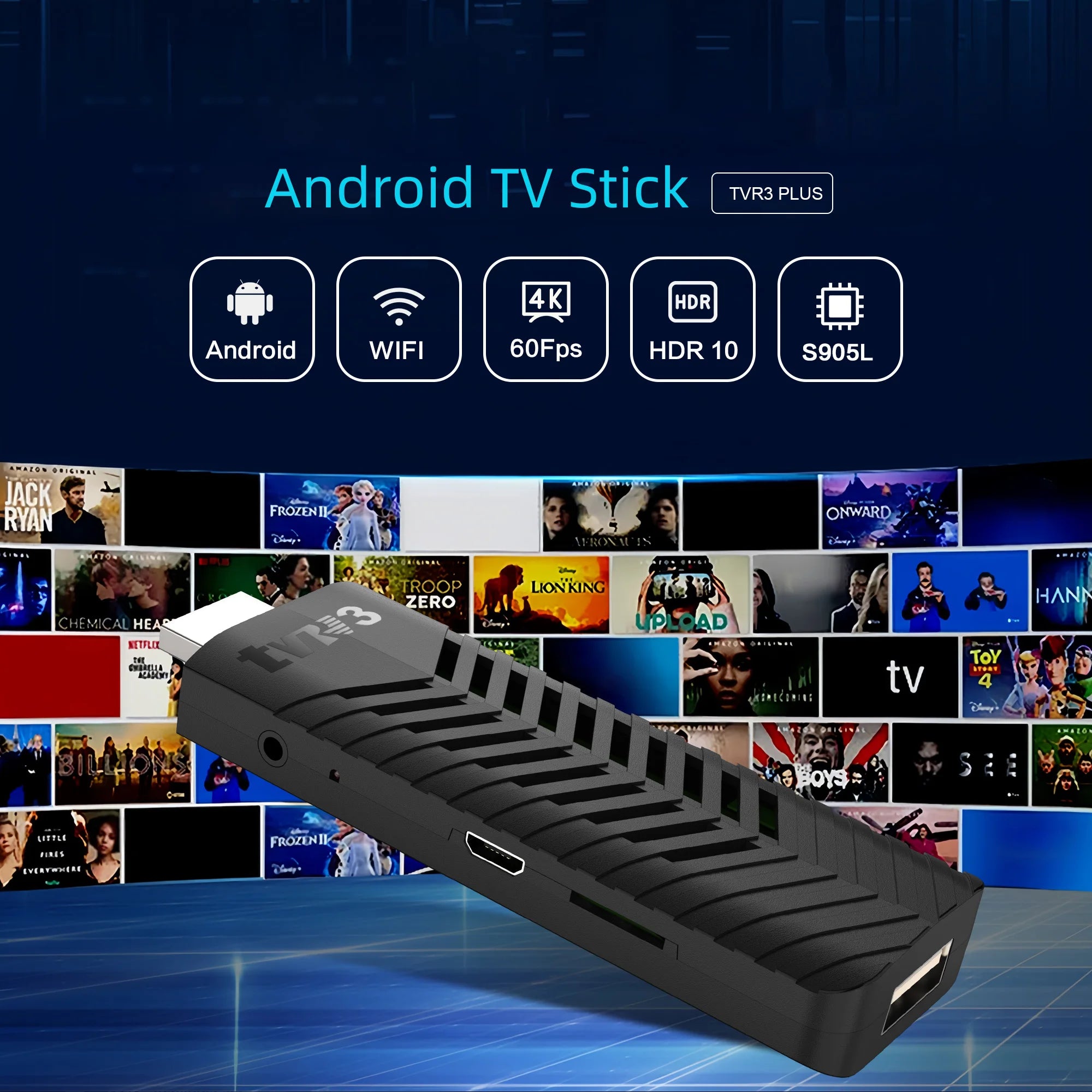 Smart TV Stick 4K HD TVR3 Plus Streaming Media